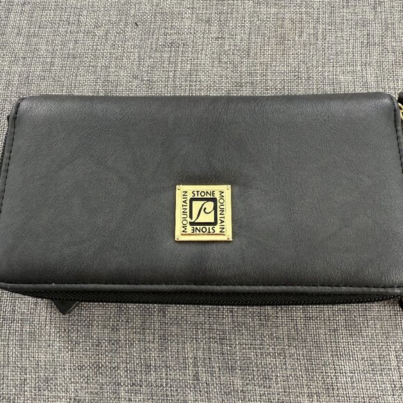 New! Stone Mountain faux leather Wallet Double Zipper 7.25" X 3.5"X 1.75" - Picture 3 of 14